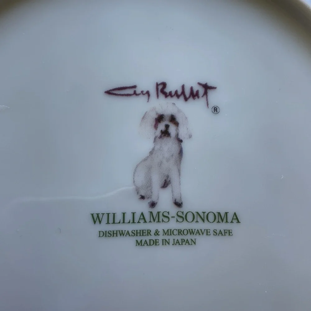 Set Of 4 Williams Sonoma Guy Buffet “Les Cafes” Porcelain Plates!